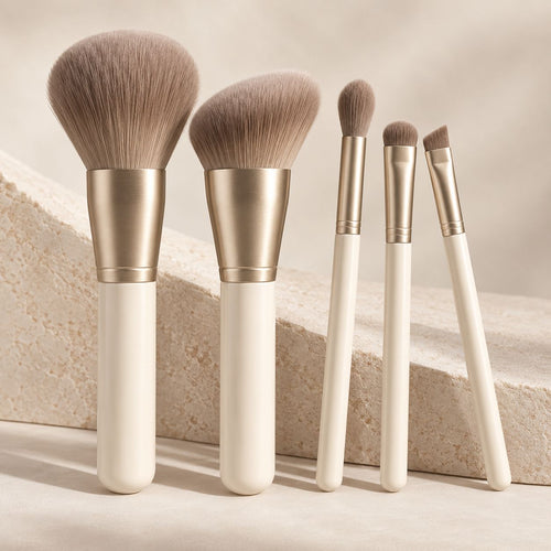 Ivory Five-Piece Makeup Brush Set — product view