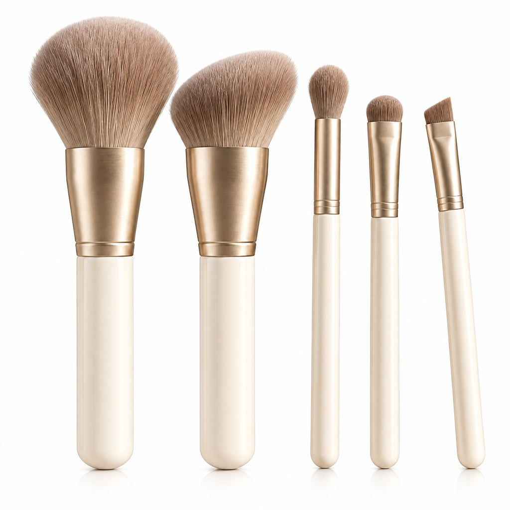 Ivory Five-Piece Makeup Brush Set — silhouette
