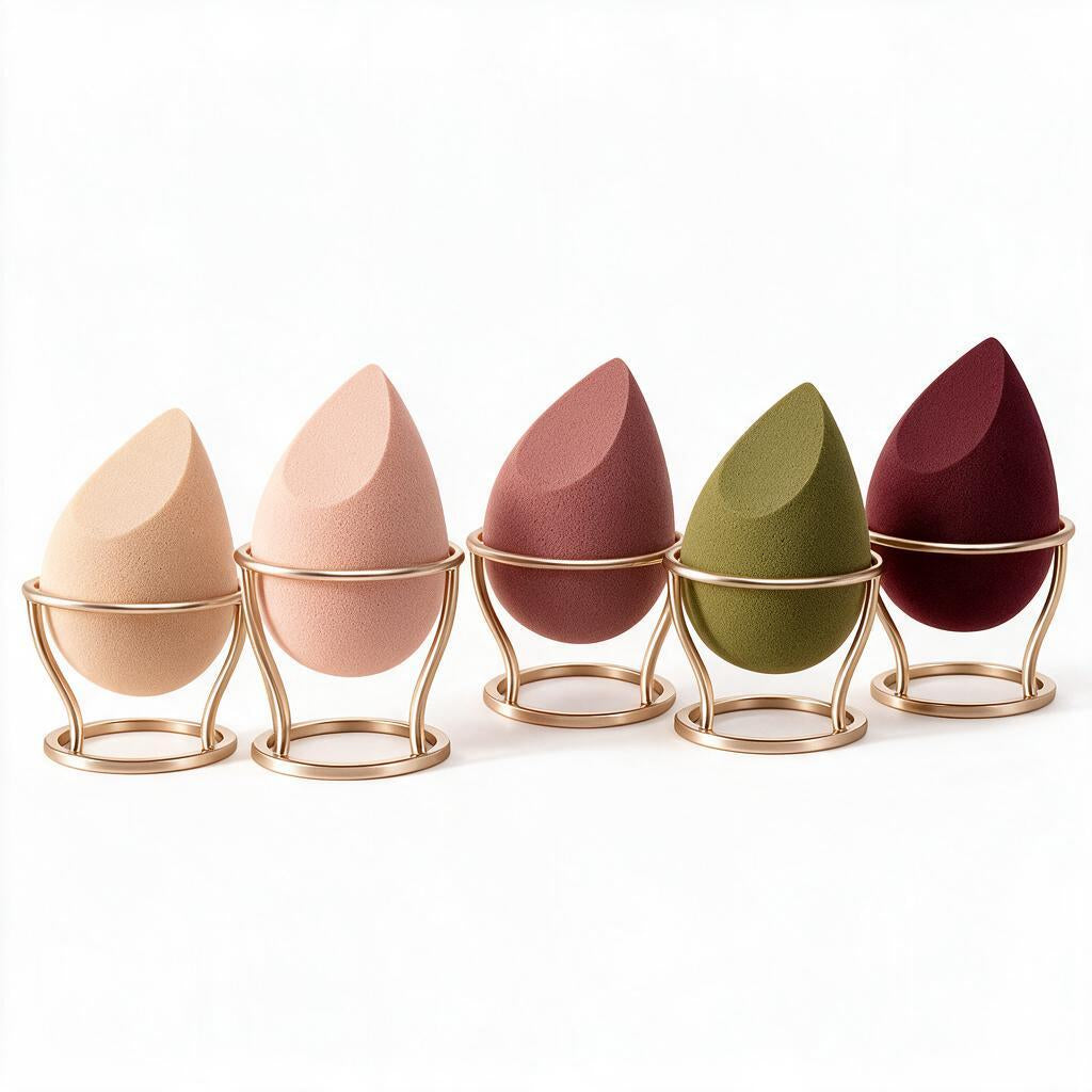 Beveled Makeup Sponge & Stand — additional shade references